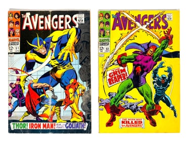 Lot of two 1968 The Avengers comics by Marvel