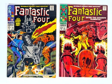 Lot of two 1968 Fantastic Four comics by Marvel