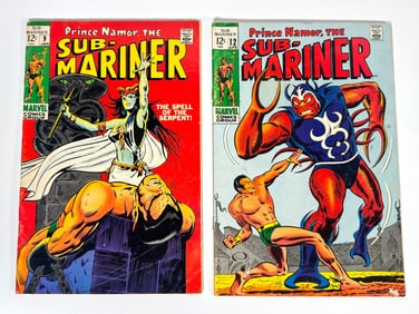 Lot of two 1969 Prince Namor, The Sub-Mariner comics by Marvel
