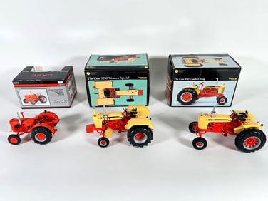 Lot of three Case tractors by SpecCast and Ertl with boxes