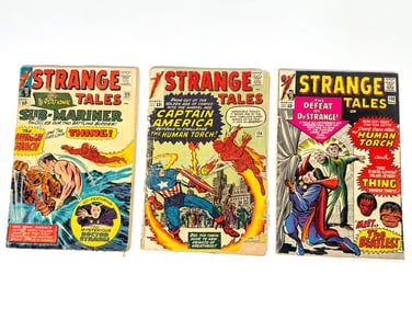 Lot of three 1963, 1964 and 1966 Strange Tales comics by Marvel