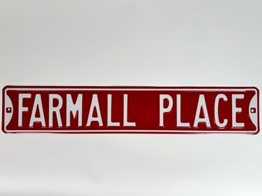 Farmall Place metal street sign