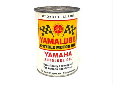 1960s Yamaha Yamalube metal quart can.