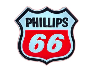Phllips 66 single-sided light-up service station sign.