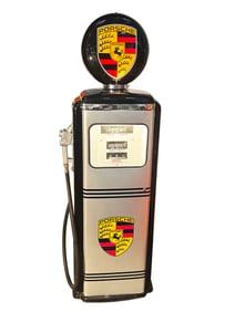 Late 1950s Porsche Automobiles Tokheim model #300 restored service department gas pump.