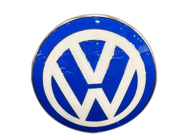 Vintage Volkswagen Automobiles single-sided light-up dealership sign.