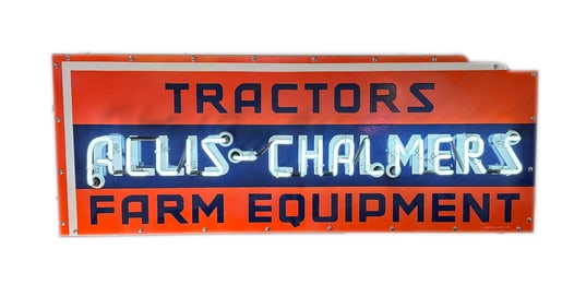 Allis Chalmers neon porcelain implement dealership sign