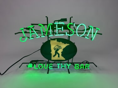 Jameson whiskey Minnesota themed love thy bar Neon Tavern sign.
