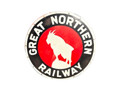 Circa 1940s-50s Great Northern Railway single-sided tin sign.
