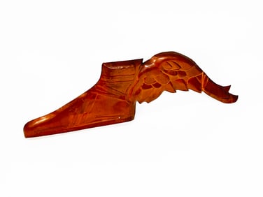 Rare circa 1920s-30s Goodyear Tires copper three-dimensional winged-good logo sign.