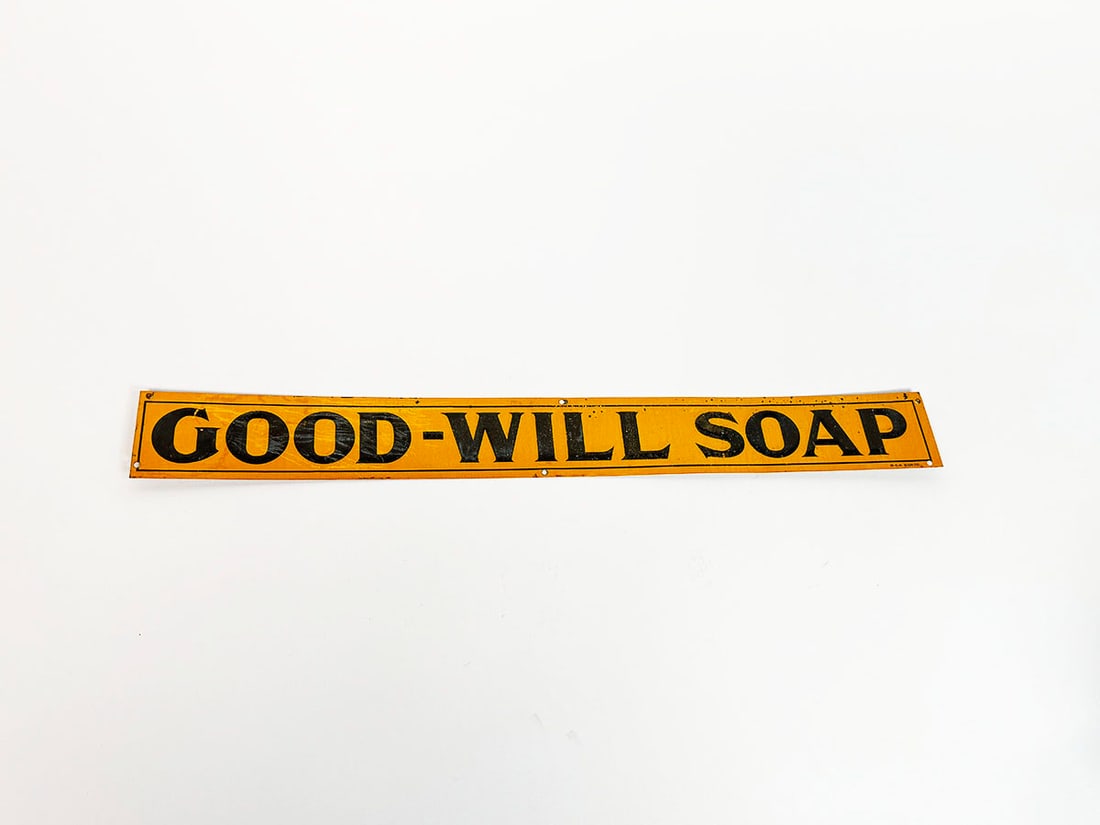 NOS 1920s Good-Will Soap single-sided embossed tin general store sign. (1 of 1)