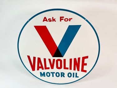 NOS 1969 Valvoline Motor Oil double-sided tin garage sign.