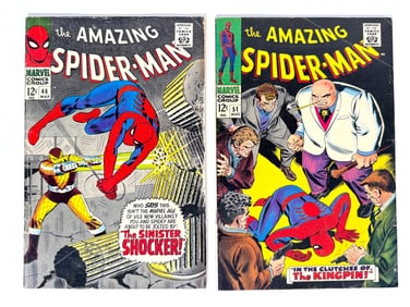 Lot of two 1967 The Amazing Spider-Man comics by Marvel.