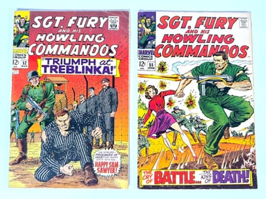 Lot of two 1968 Sgt. Fury and His Howling Commandos comics by Marvel.