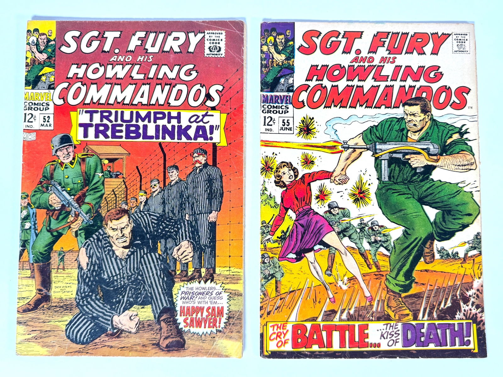 Lot of two 1968 Sgt. Fury and His Howling Commandos comics by Marvel. (1 of 2)