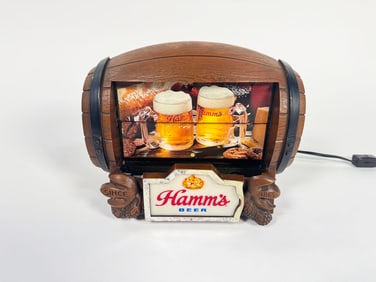 1960s Hamm's Beer barrell-shaped flip-motion tavern sign.