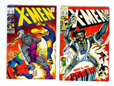Lot of two 1969 X-Men comics by Marvel.