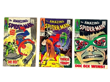 Lot of three 1967 The Amazing Spider-Man comics by Marvel.