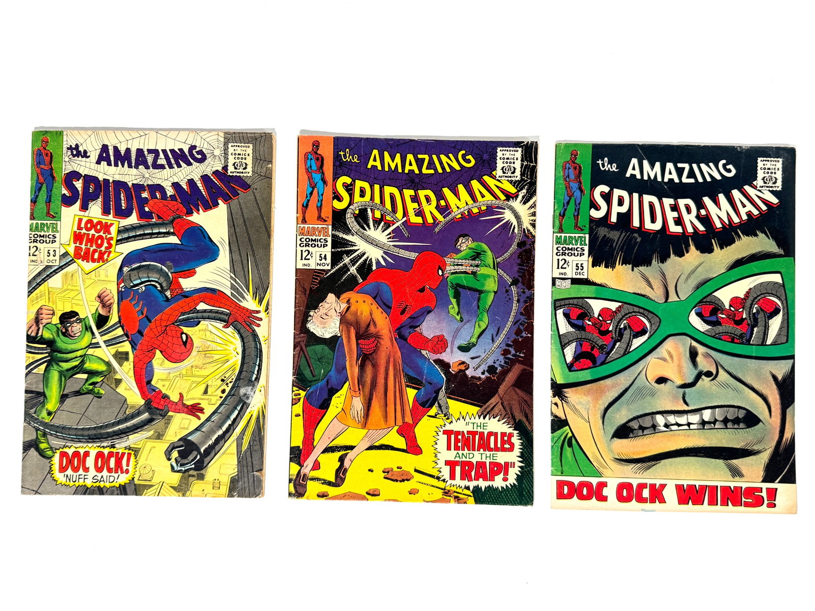 Lot of three 1967 The Amazing Spider-Man comics by Marvel. (1 of 2)