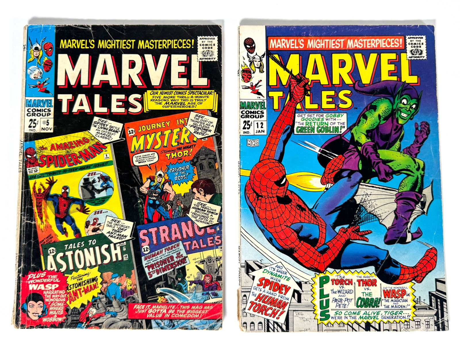 Lot of two 1967 and 1968 Marvel's Mightiest Masterpieces! Marvel Tales comics by Marvel. (1 of 2)