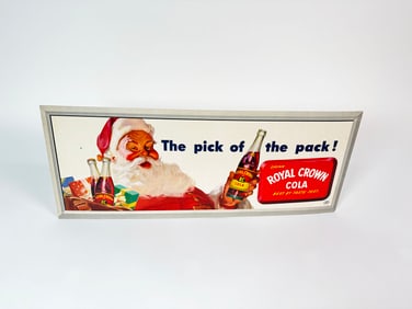NOS 1948 Royal Crown Cola Pick Of the Pack cardboard Trolley sign.