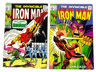 Lot of two 1969 The Invincible Iron Man comics by Marvel.
