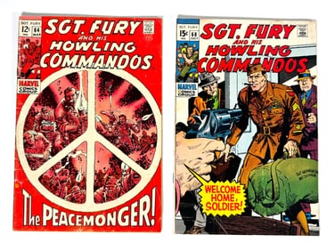 Lot of two 1969 Sgt. Fury and His Howling Commandos comics by Marvel.
