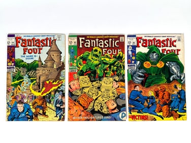 Lot of three 1969 Fantastic Four comics by Marvel.