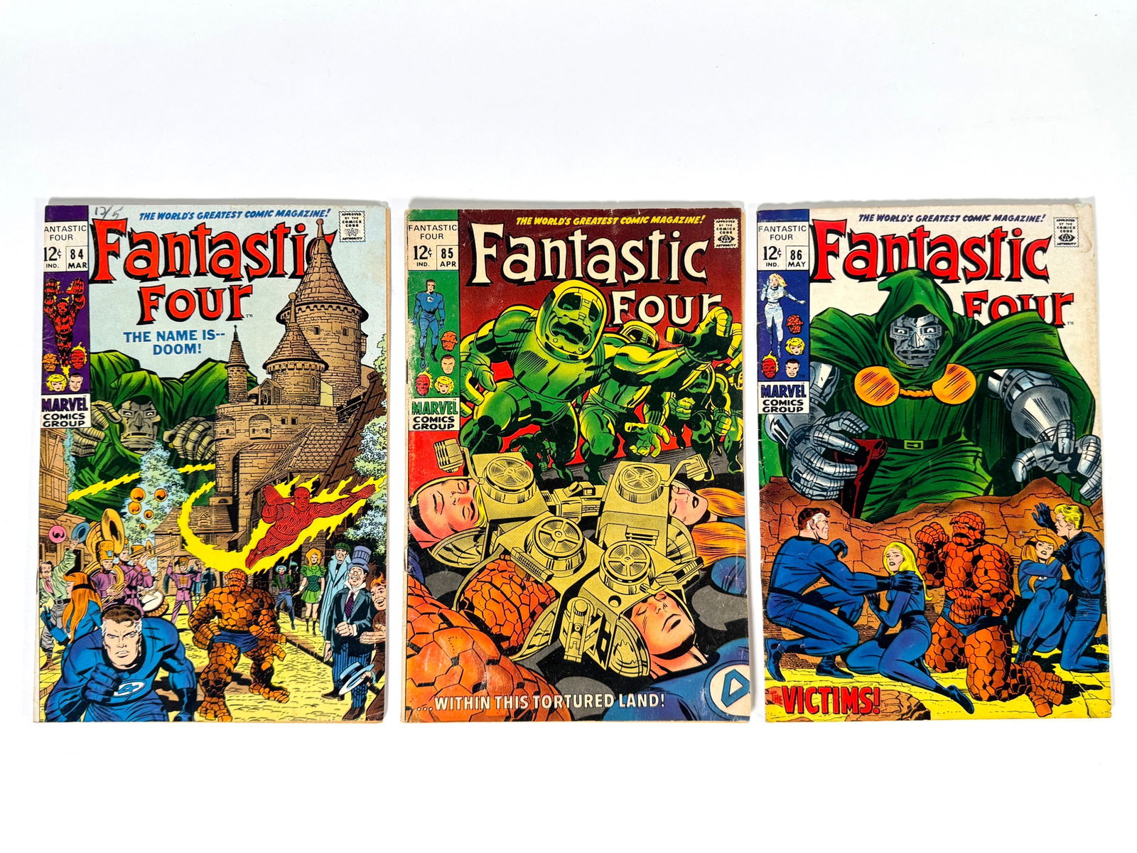 Lot of three 1969 Fantastic Four comics by Marvel. (1 of 2)