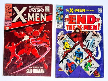 Lot of two 1968 X-Men comics by Marvel.