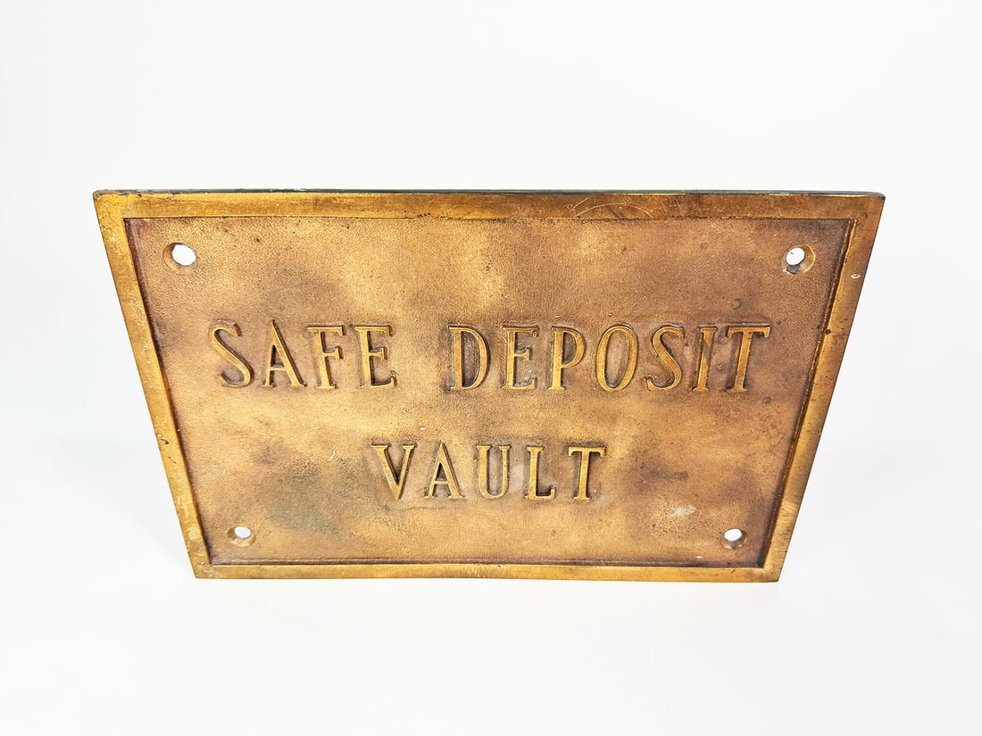 Circa 1910-20s Safe Deposit Vault cast metal sign. (1 of 2)