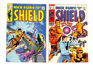 Lot of two 1969 Nick Fury, Agent of...Shield comics by Marvel.