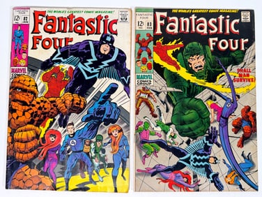 Lot of two 1969 Fantastic Four comics by Marvel.