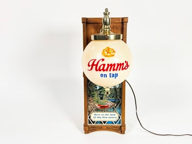 1960s Hamm's Beer light-up tavern wall sconce.