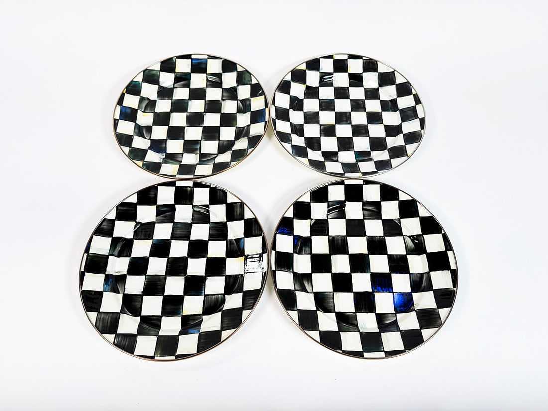 Lot of four MacKenzie-Childs chargers/plates. (1 of 2)