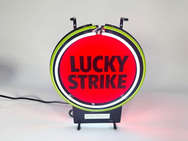Very clean Lucky Strike neon tobacco store sign.