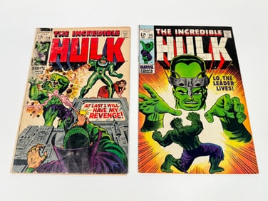 Lot of two 1962 The Incredible Hulk comics by Marvel.