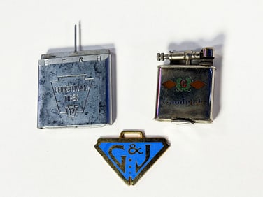 Lot of three 1920s-40s filling station promotional items.