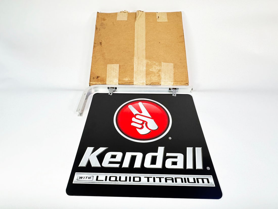 NOS vintage Kendall Motor Oil double-sided tin flange sign. (1 of 1)