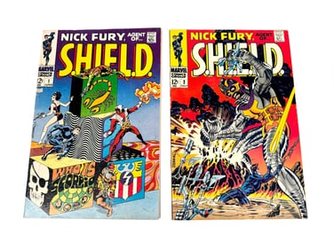 Lot of two 1968 Nick Fury, Agent of...Shield comics by Marvel.