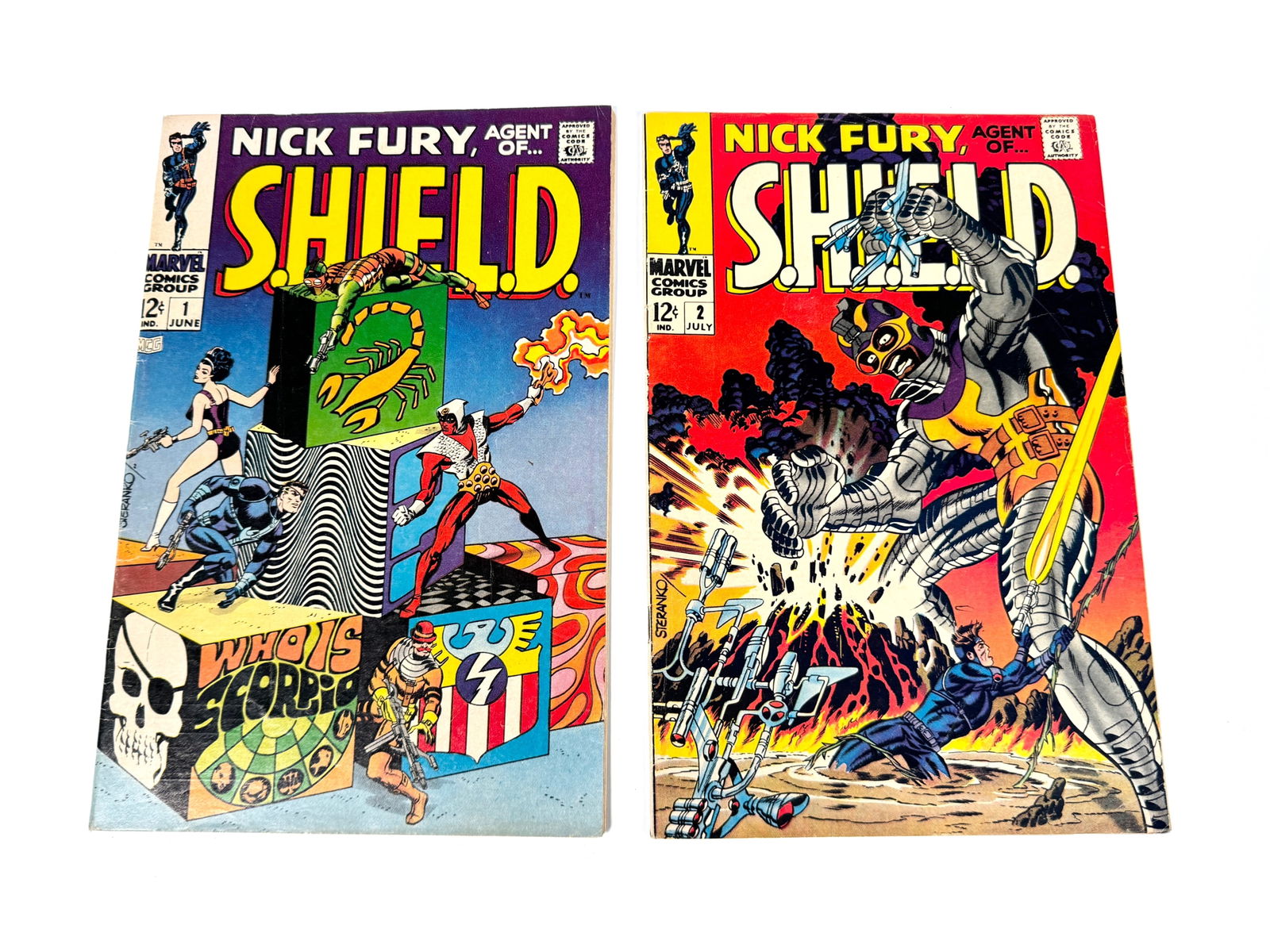 Lot of two 1968 Nick Fury, Agent of...Shield comics by Marvel. (1 of 2)