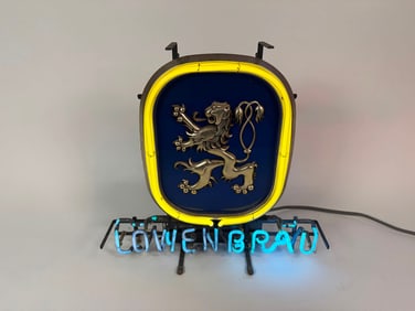 Circa 1970s Lowenbrau neon tavern sign.
