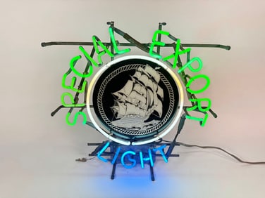 Vintage late 1970s Special Export Light neon tavern sign.