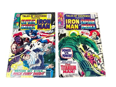 Lot of two 1967 Tales of Suspense featurning Iron Man and Captain America by Marvel.