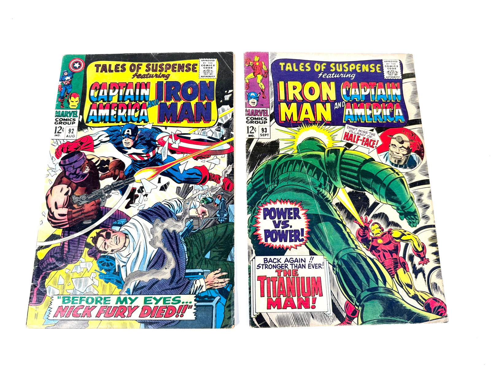 Lot of two 1967 Tales of Suspense featurning Iron Man and Captain America by Marvel. (1 of 2)