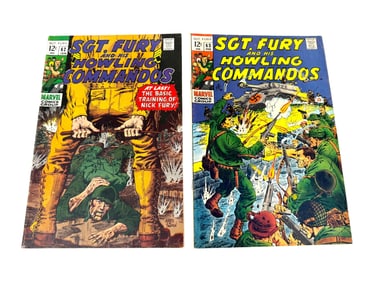 Lot of two 1969 Sgt. Fury and His Howling Commandos comics by Marvel.