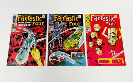 Lot of three 1968 Fantastic Four comics by Marvel.