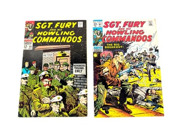 Lot of two 1968 Sgt. Fury and His Howling Commandos comics by Marvel.