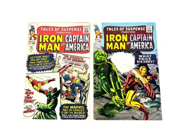 Lot of two 1965/66 Tales of Suspense featuring Iron Man and Captain America by Marvel.