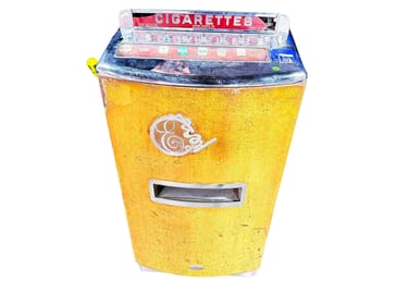 Circa 1940s-50s coin-operated cigarette machine.